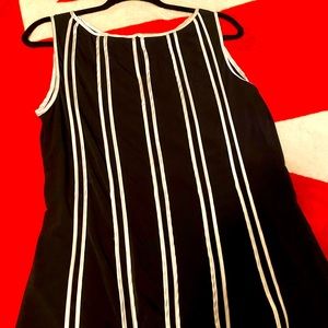 Sandra Darren Black & white stripe tank top cami